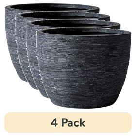 (4 pack)4.5" Textured Matte Ceramic Pot, Black, 1 - Piece (4 pack)4.5" Textured Matte Ceramic Pot, Black, 1 - Piece